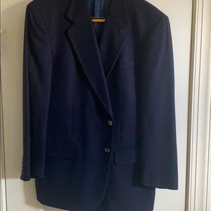 100% Cashmere Navy Blazer 42R Alan Lebow Hartz